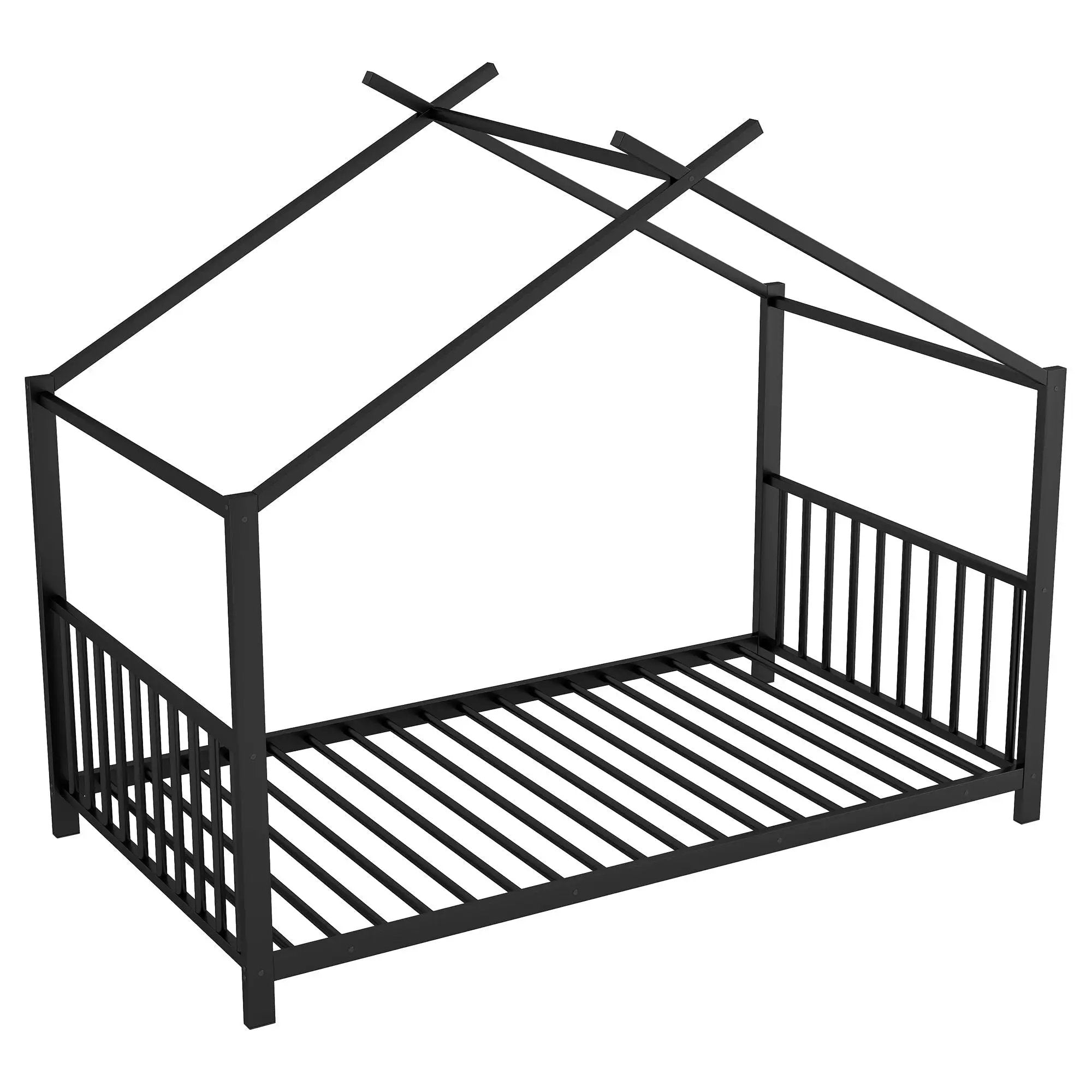 Metal House Platform Bed With Modern Design And Durable Frame by HouseOfZazla