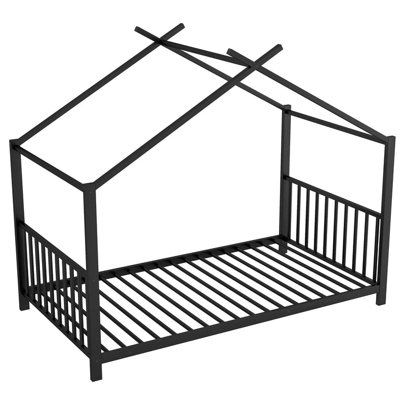 Metal House Platform Bed With Modern Design And Durable Frame by HouseOfZazla