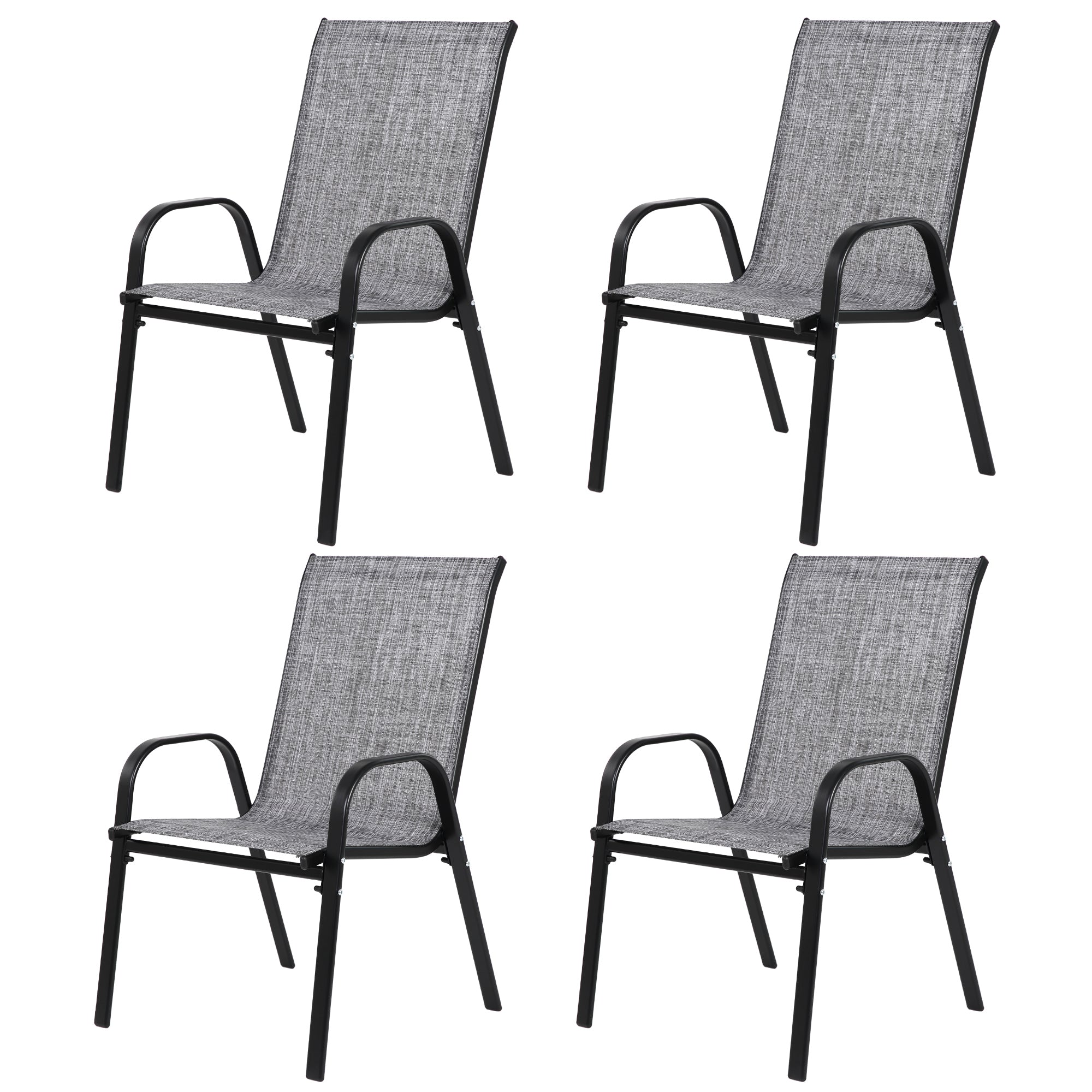 4 Piece Patio Chairs with Breathable Textilene Fabric by HouseOfZazla