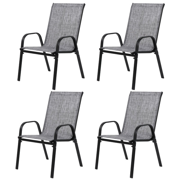 4 Piece Patio Chairs with Breathable Textilene Fabric