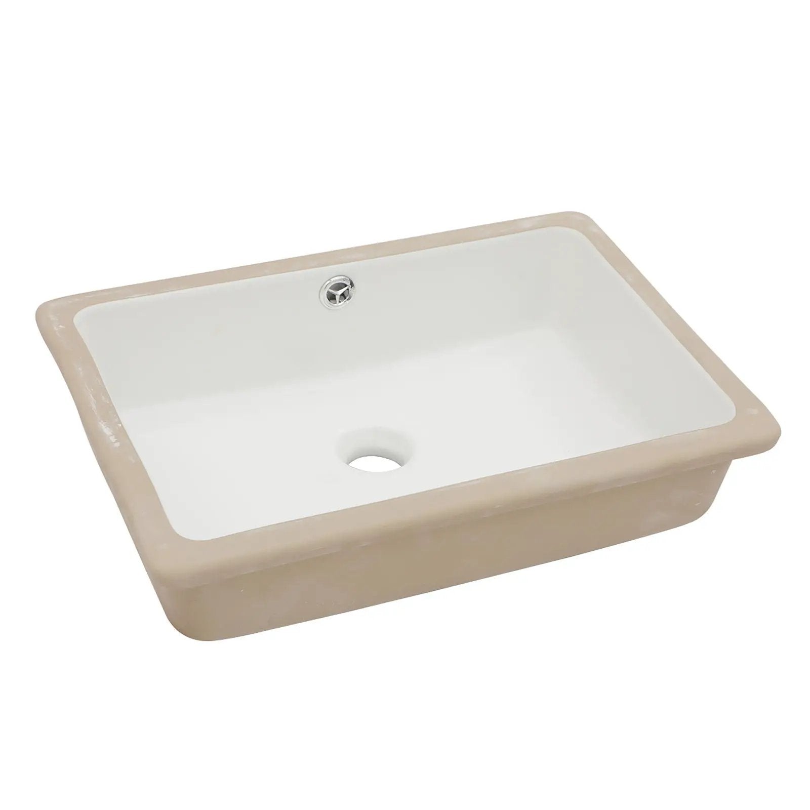 Modern Ceramic Rectangular Undermount Bathroom Sink With Overflow by HouseOfZazla
