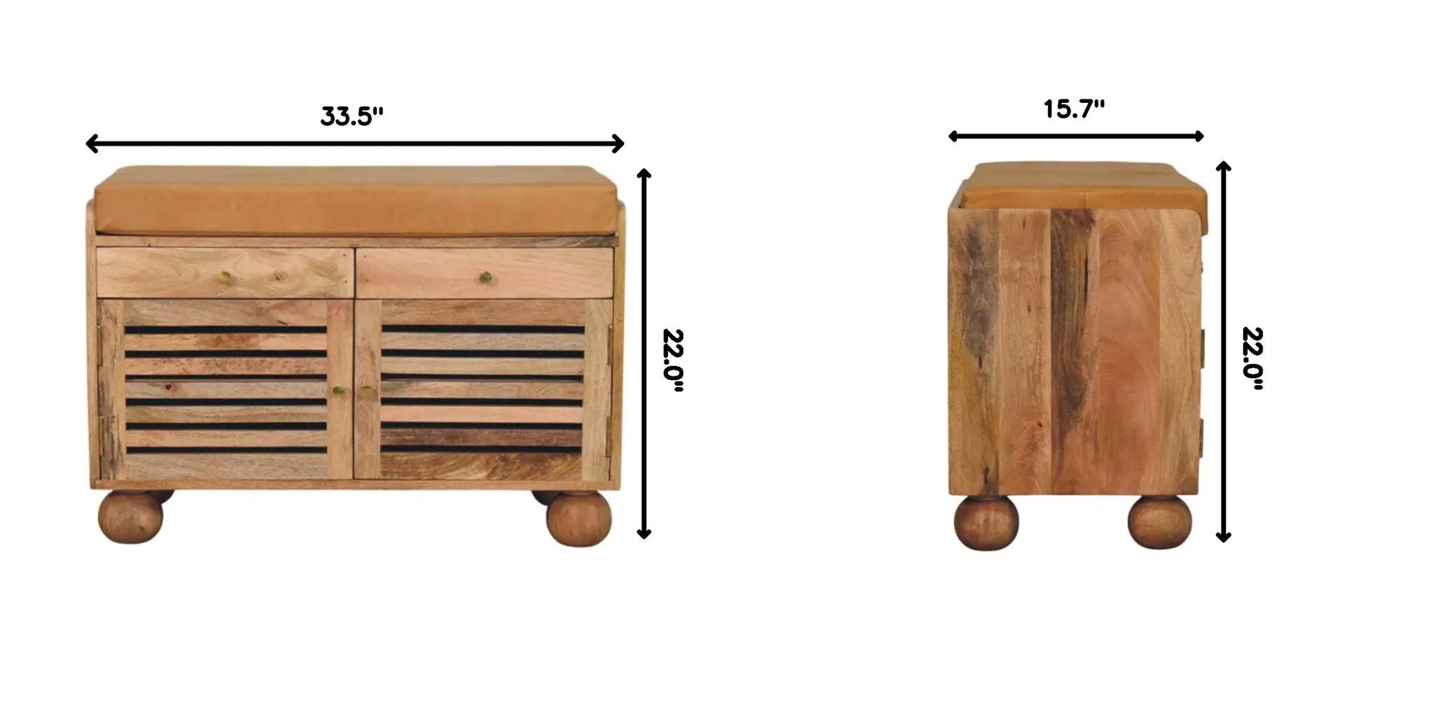 Shutter Shoe Rack With 2 Drawers - Beige by HouseOfZazla