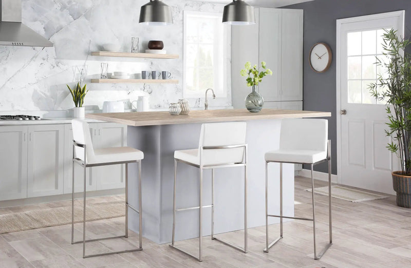 Fuji - Contemporary And Modern Elegance High Back Barstool by Unique Piece Furniture