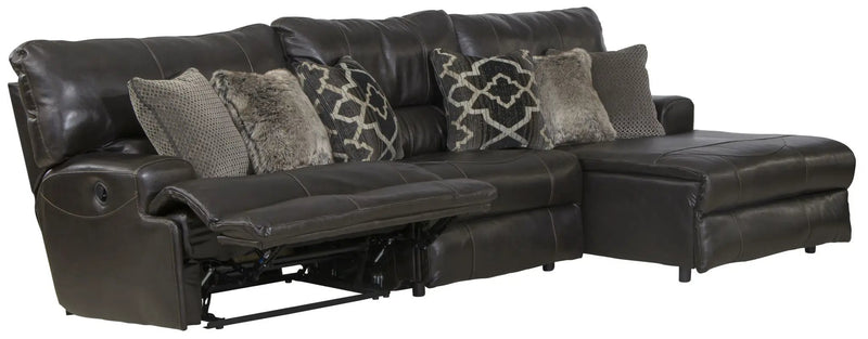Como - 3 Piece Italian Leather Match Reclining Sectional by Unique Piece Furniture
