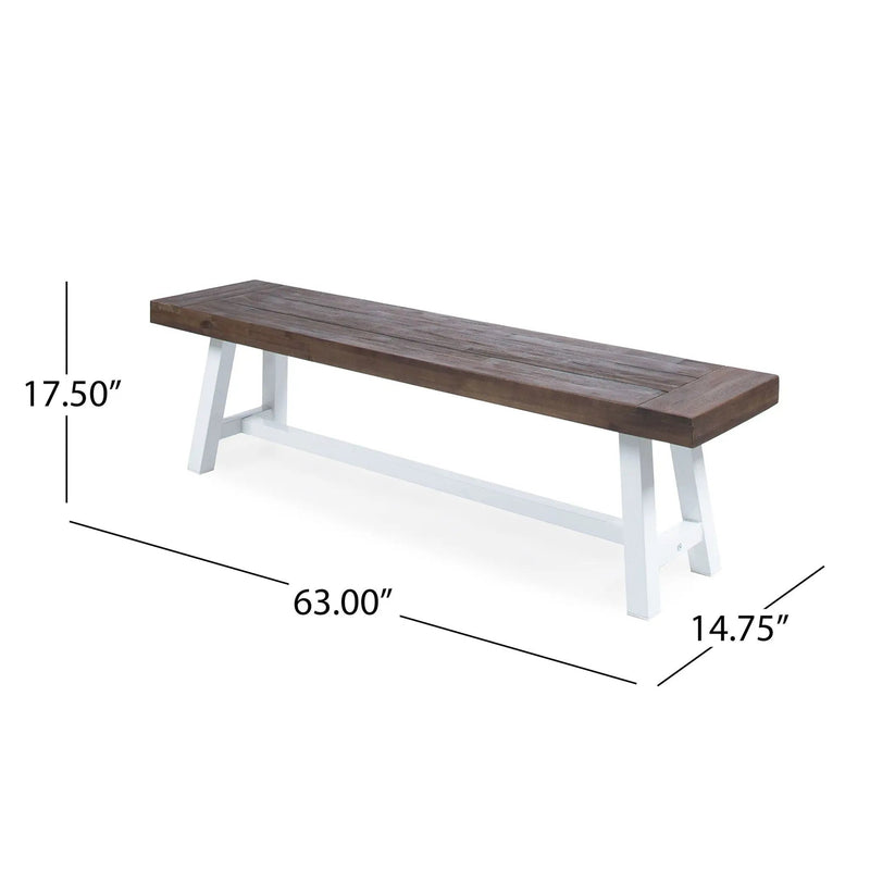 Tranquilizer Outdoor Acacia Wood Bench With Slat Panel Design by HouseOfZazla