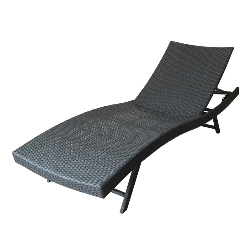 Wicker Chaise With Adjustable Reclining Seats (Set of 2) - Gray by HouseOfZazla