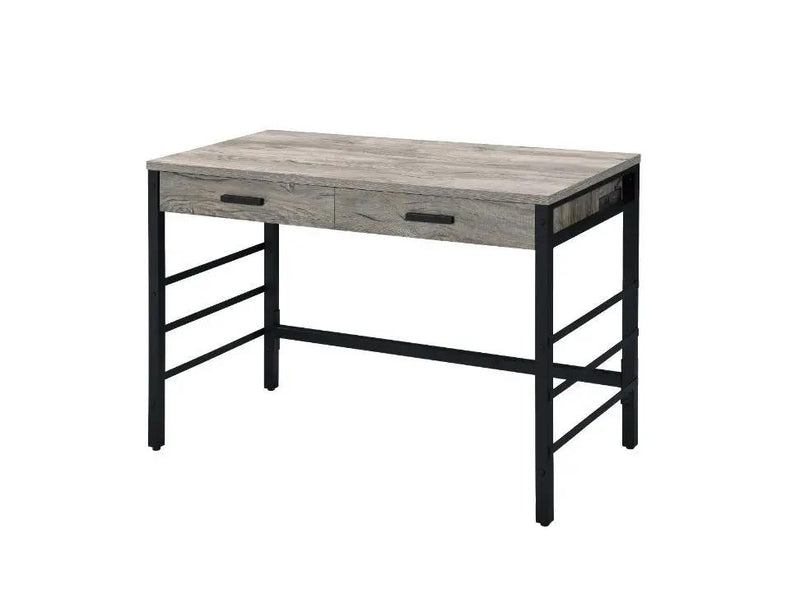 Disho - Writing Desk With USB - Light Weathered Oak & Black by Unique Piece Furniture