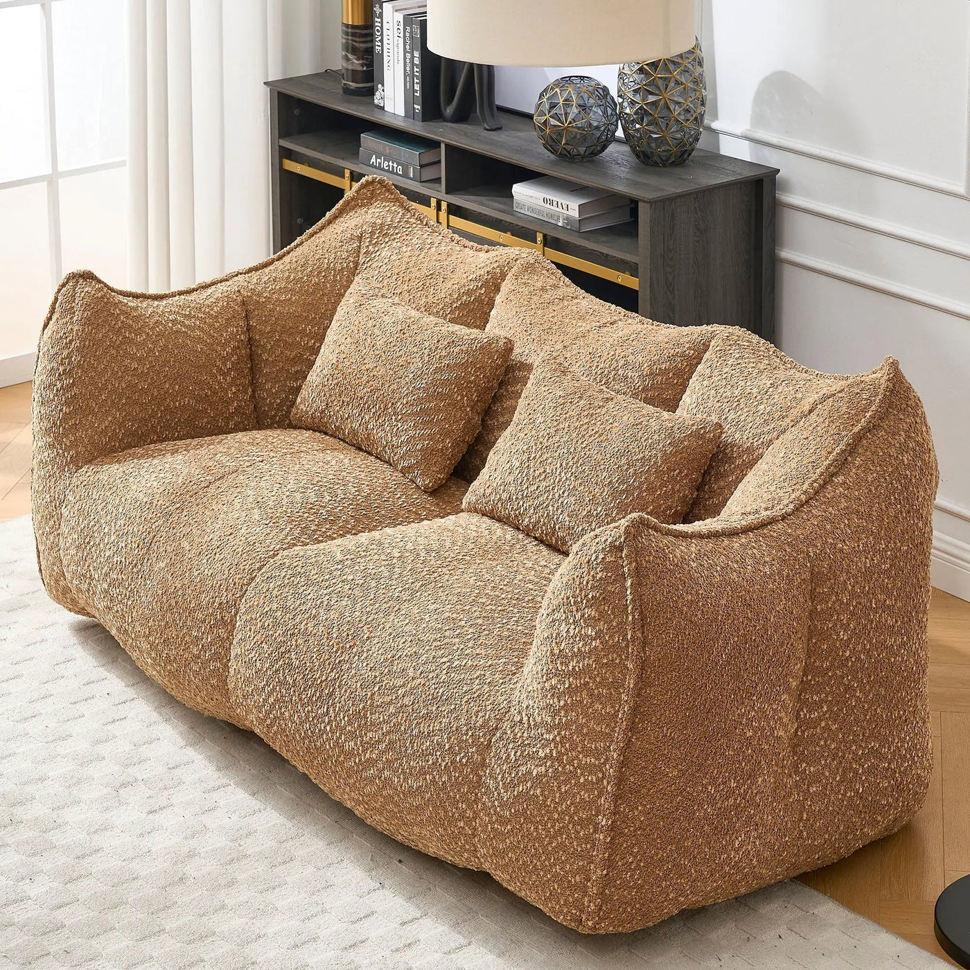Comfortable Dual Beanbag Chair With High Resilience Foam Core For 2 People by Unique Piece Furniture