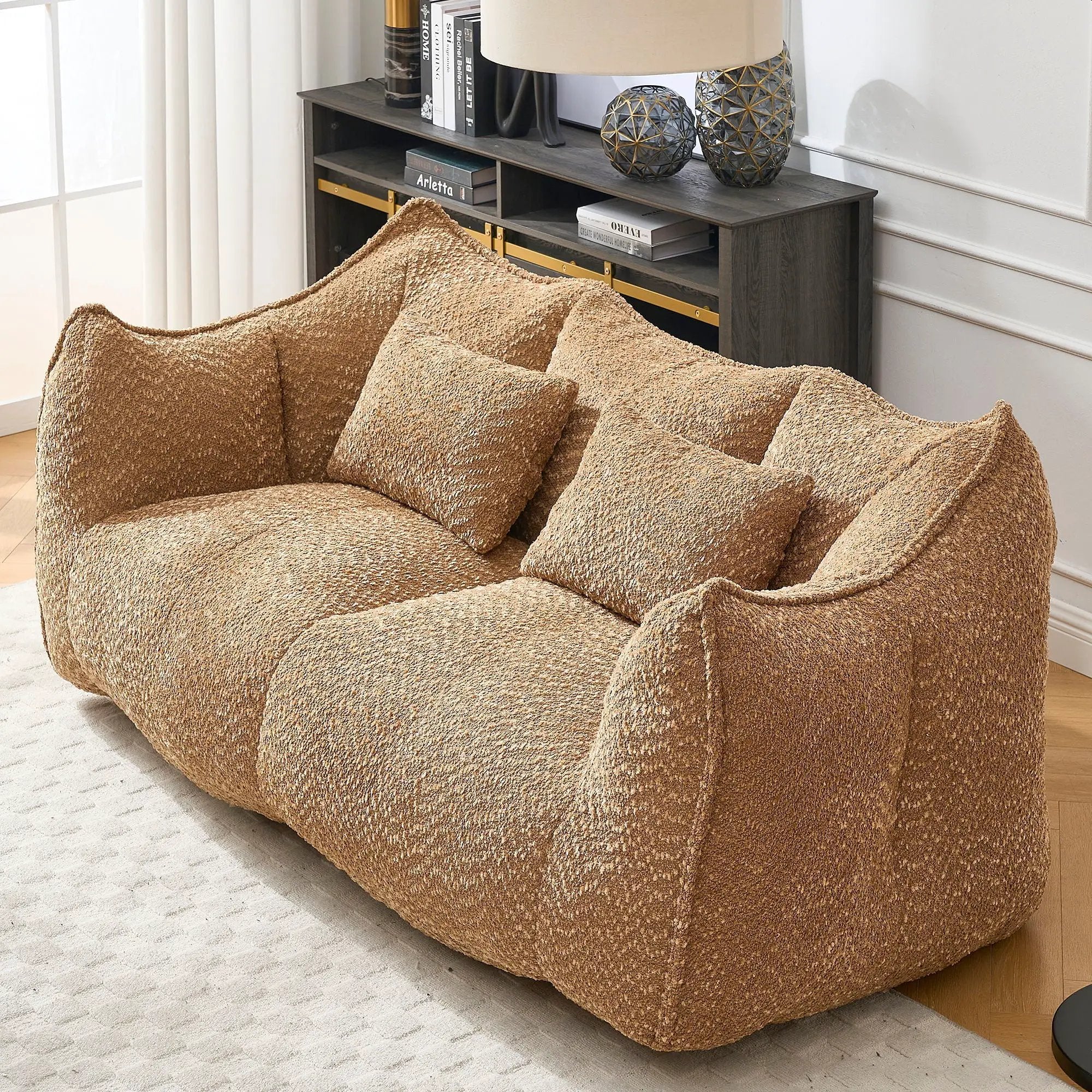 Comfortable Dual Beanbag Chair With High Resilience Foam Core For 2 People by Unique Piece Furniture