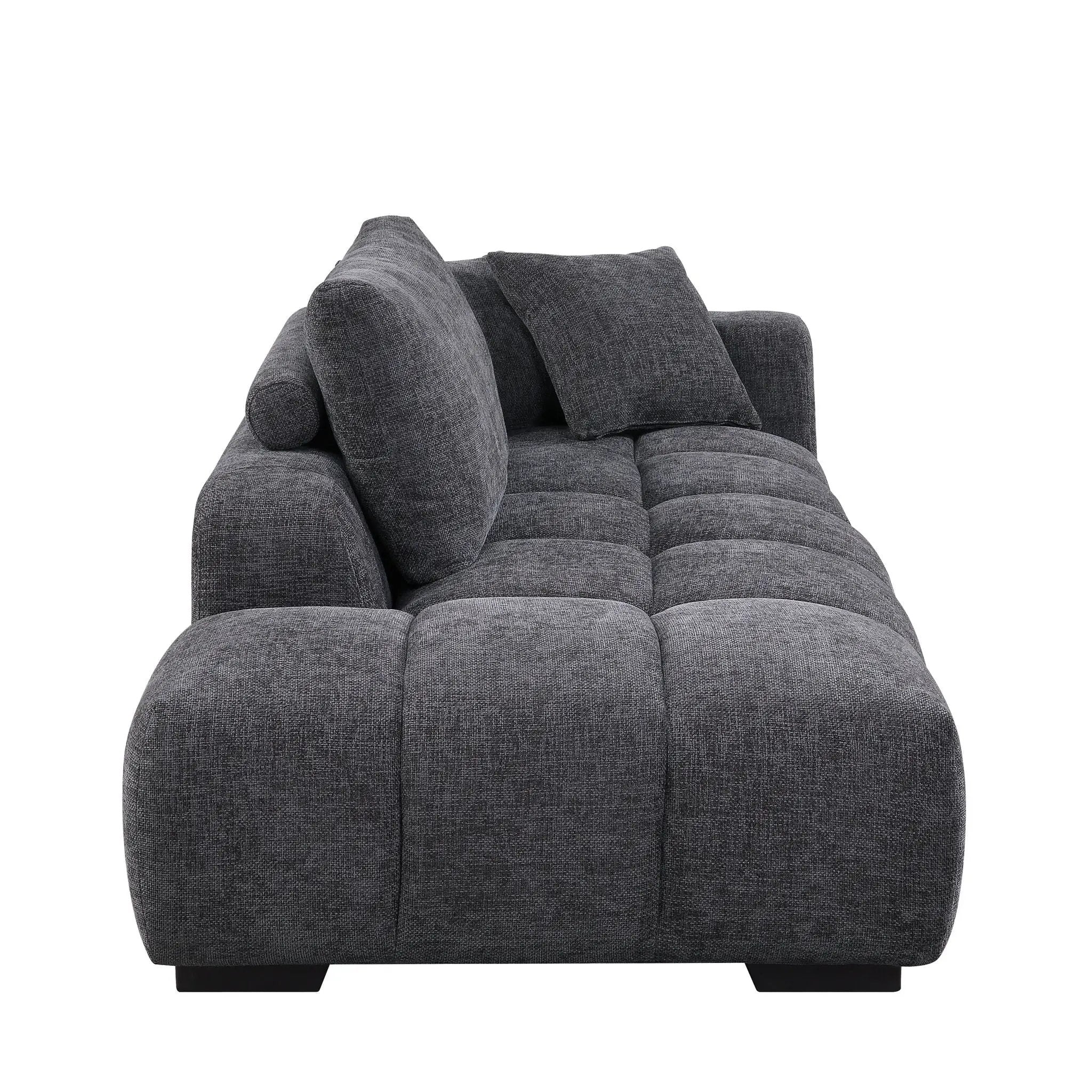 Chosen - Sectional Sofa With Toss Pillows With 2 Chaises With Ottoman - Gray by HouseOfZazla
