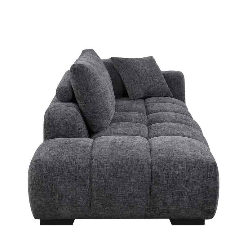 Chosen - Sectional Sofa With Toss Pillows With 2 Chaises With Ottoman - Gray by HouseOfZazla