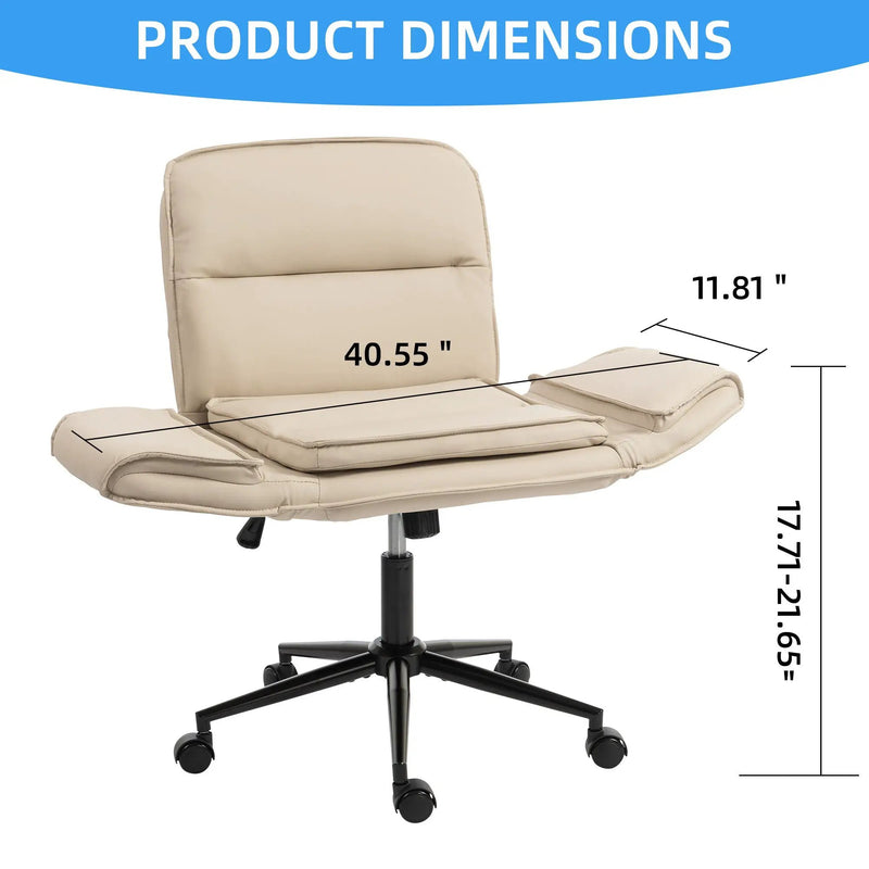 Criss Cross Swivel Desk Chair With Adjustable Armrests & Wheels For Home Office by HouseOfZazla