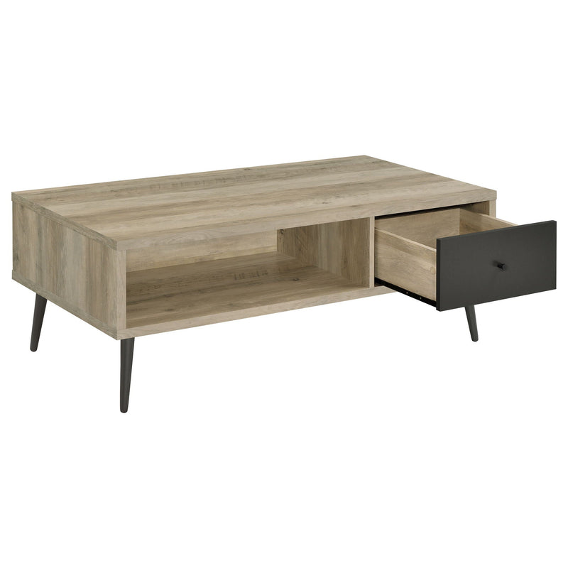 Welsh 1-drawer Engineered Wood Coffee Table Distressed Pine by Unique Piece Furniture