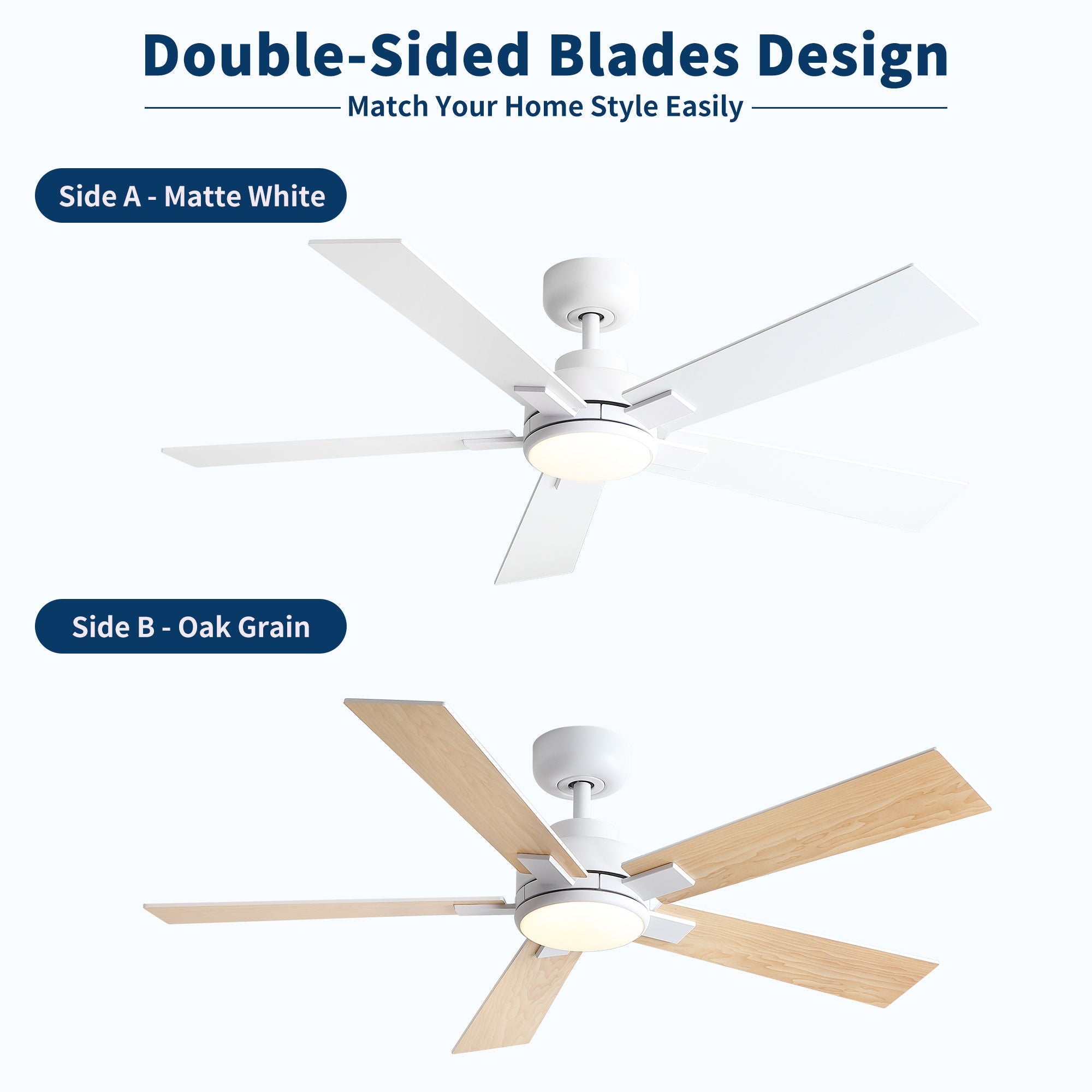 Reversible Motor Integrated LED Dimmable Ceiling Fan With Light by HouseOfZazla