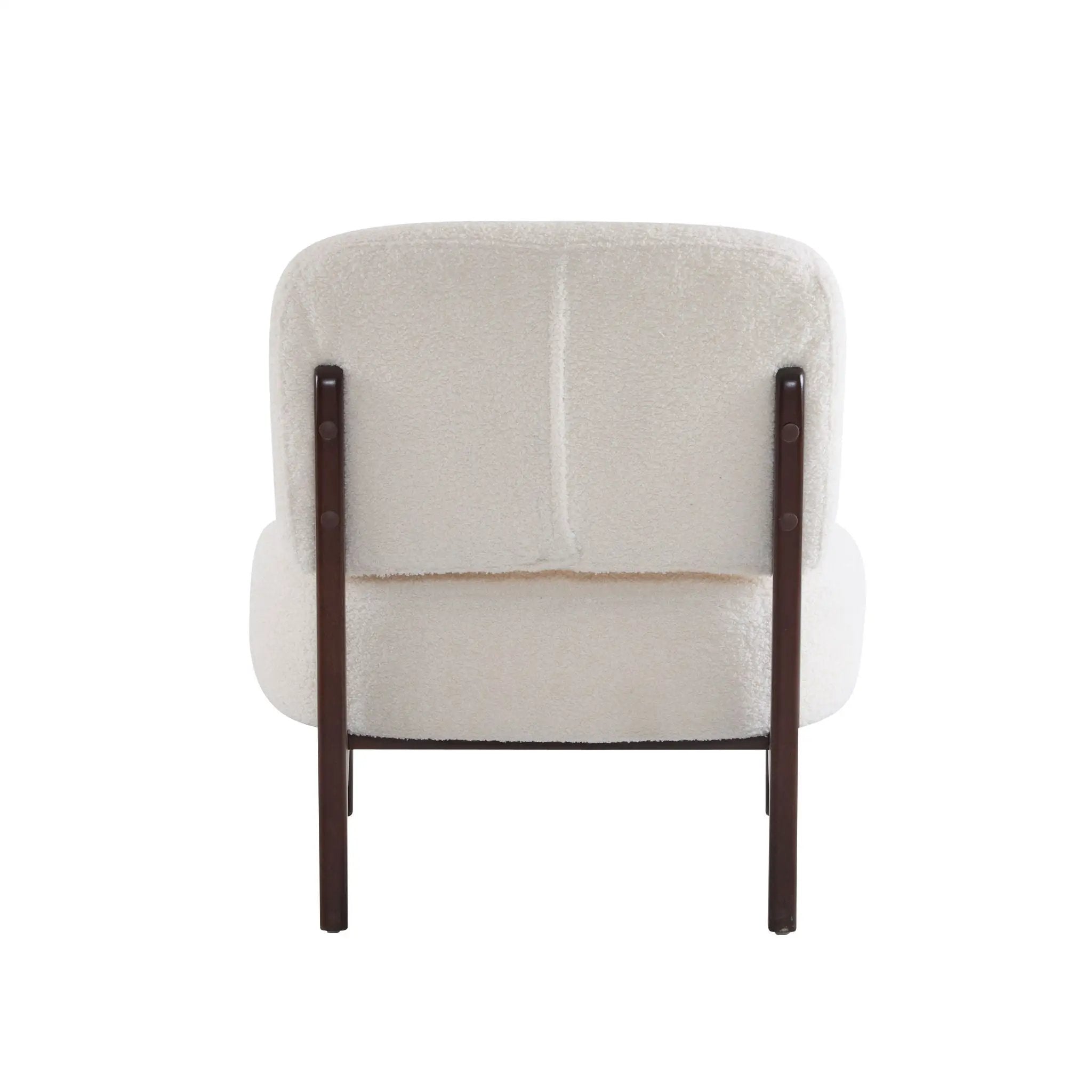 Modern Boucle Lounge Chair With Solid Wood Frame by HouseOfZazla