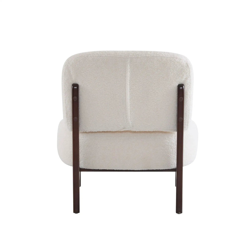 Modern Boucle Lounge Chair With Solid Wood Frame by HouseOfZazla