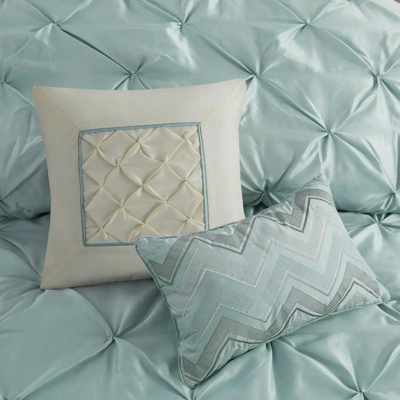 7 Piece Tufted Comforter Set Seafoam King by HouseOfZazla