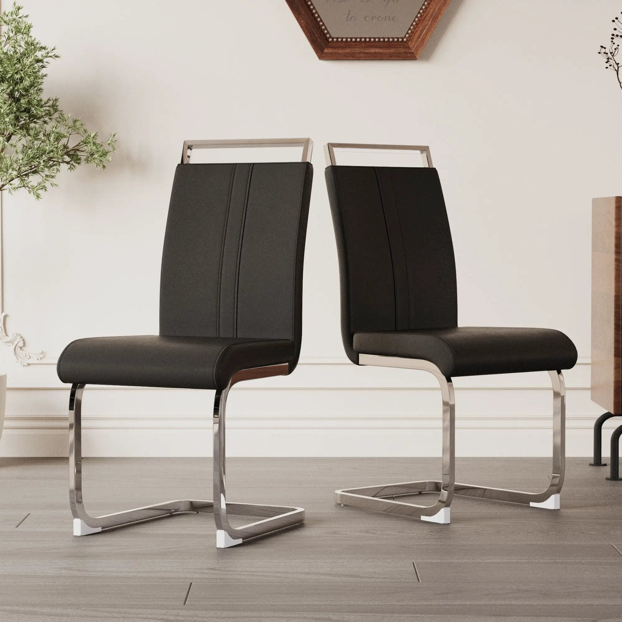 Modern Dining Chairs With Padded Seat, High Back by Unique Piece Furniture