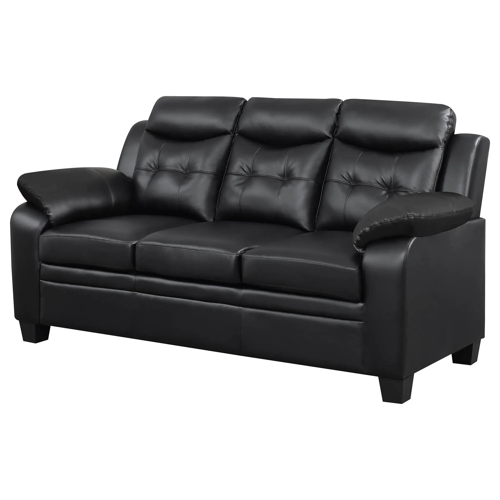 Eaton - Padded Sofa With Tufted Design - Black by HouseOfZazla