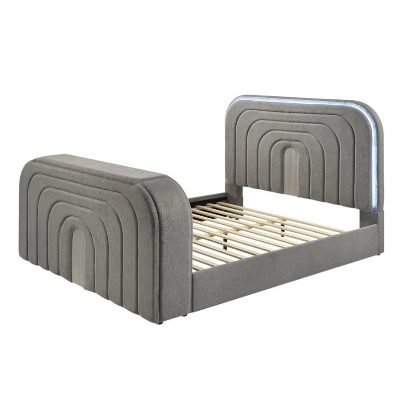 Shelyn - Bed With LED, TV Stand, Fireplace & Bluetooth by HouseOfZazla