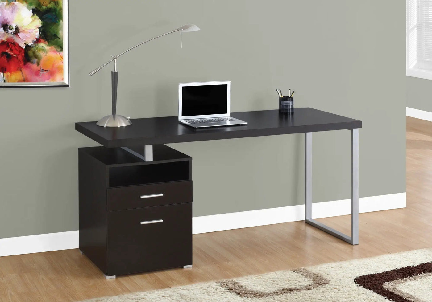 Computer Desk For Home Office, Laptop, Left Right Set - Up, Storage Drawers, Contemporary & Modern by Unique Piece Furniture