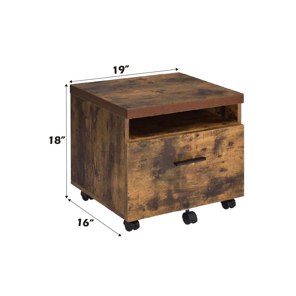 Bob - File Cabinet - Weathered Oak & Black by Unique Piece Furniture