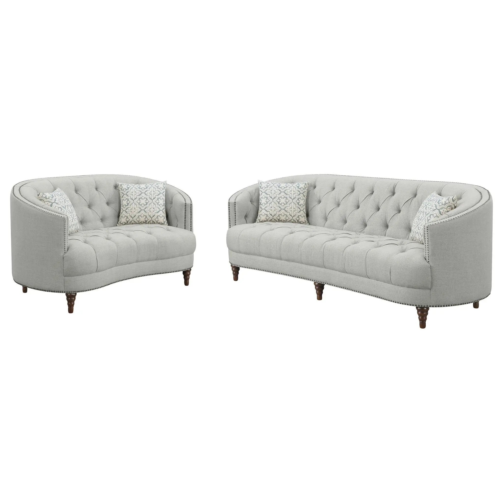 Veronica - Sofa And Loveseat 2 Piece Living Room Set - Gray by HouseOfZazla
