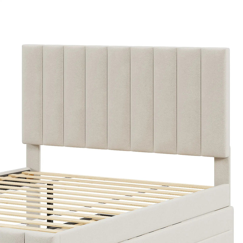 Upholstered Platform Bed With Twin Size Trundle And 3 Drawers by Unique Piece Furniture