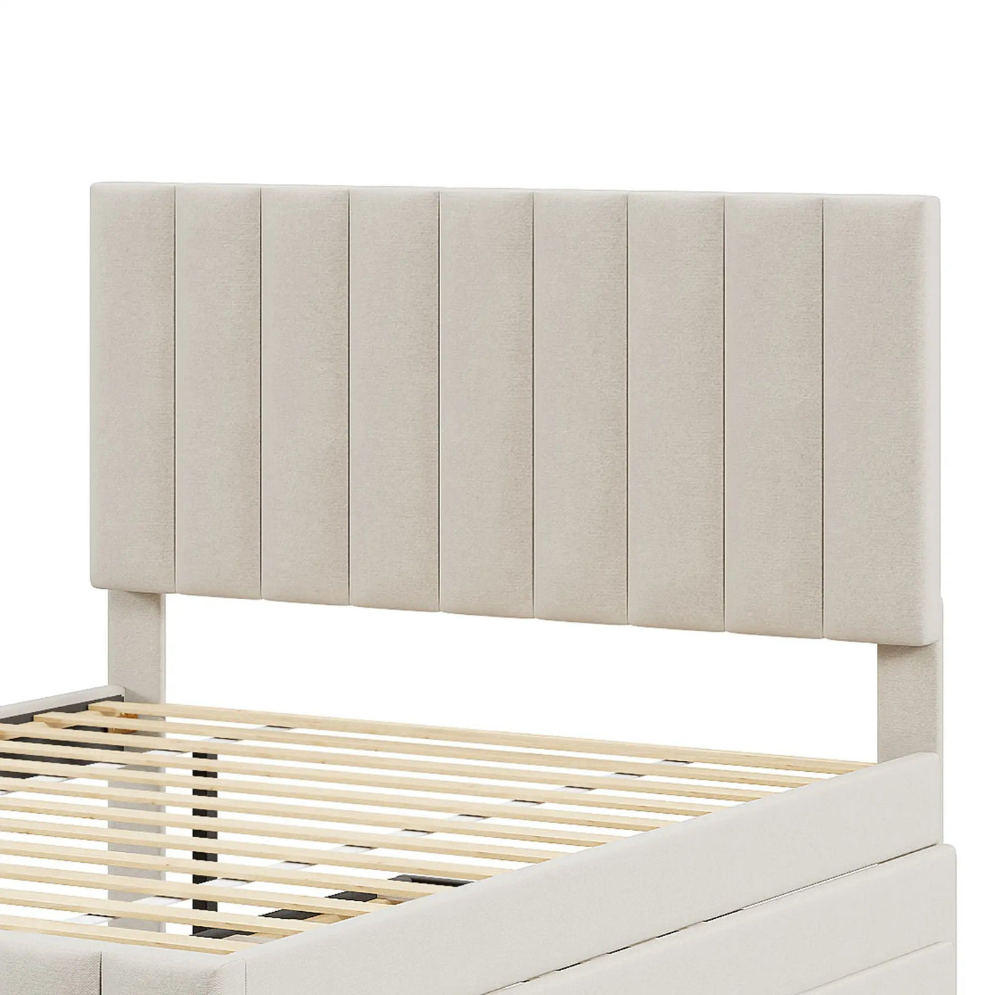 Upholstered Platform Bed With Twin Size Trundle And 3 Drawers by Unique Piece Furniture