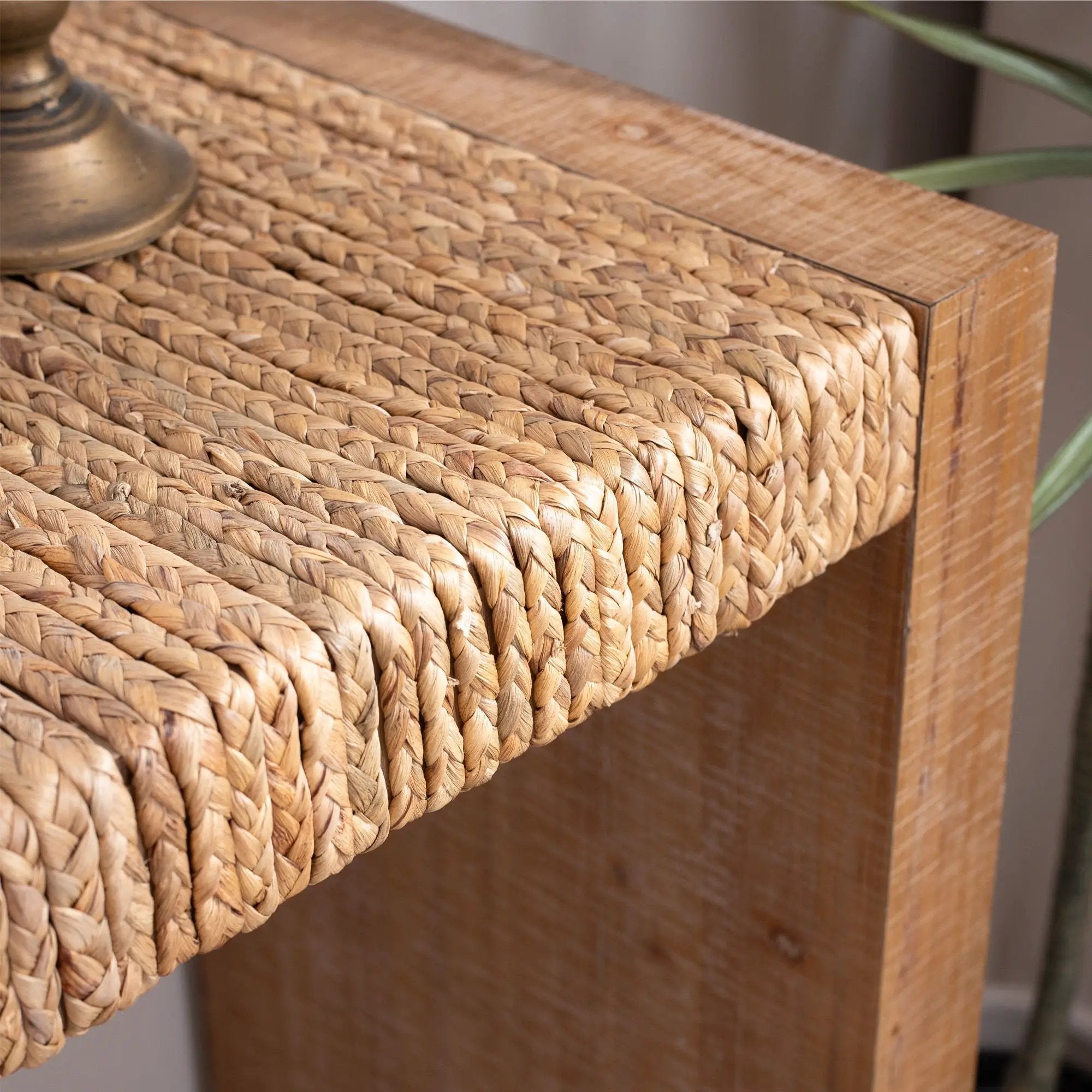 Console Table, Handwoven Top - Antique Natural / Natural by HouseOfZazla