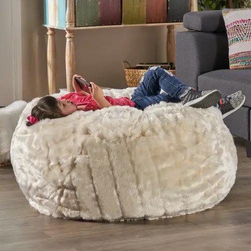 Amori Modern 3 Foot Faux Fur Bean Bag by HouseOfZazla