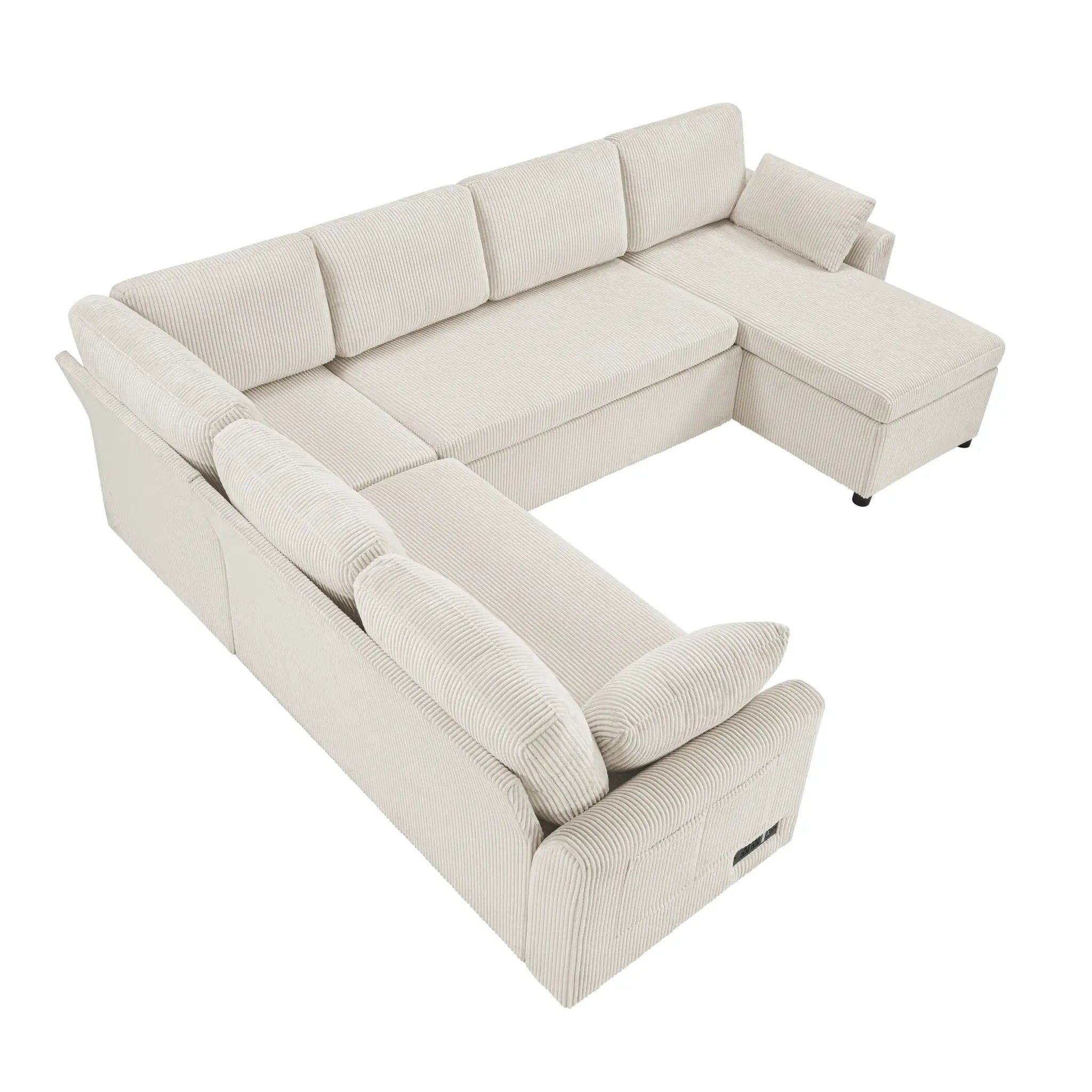 Convertible U-Shaped Sectional Sofa Bed With Reversible Chaise by HouseOfZazla