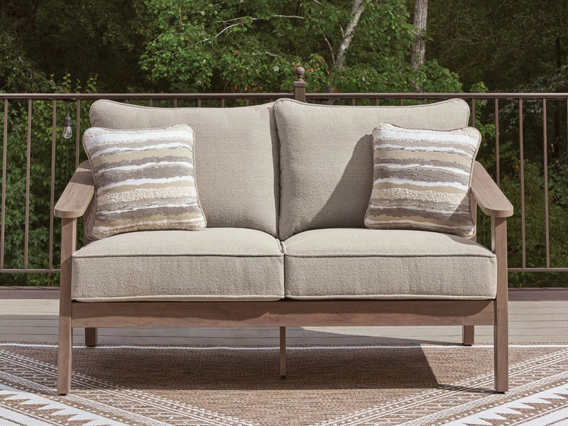 Harmony Headlands - Loveseat With Cushion - Natural / Gray by Unique Piece Furniture