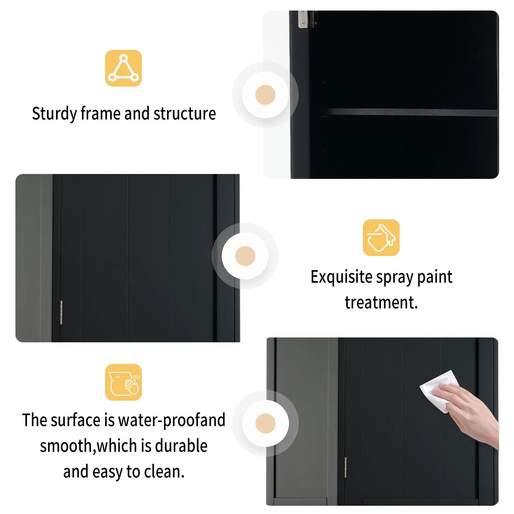 Tall Bathroom Storage Cabinet With Glass Doors, Free-Standing, Two Drawers, And Adjustable Shelves, Board, Painted Perfect For Displaying Your Favorite Items by Unique Piece Furniture