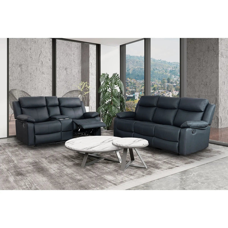 Blanche - Console Reclining Loveseat With LED Lights And Speakers by HouseOfZazla