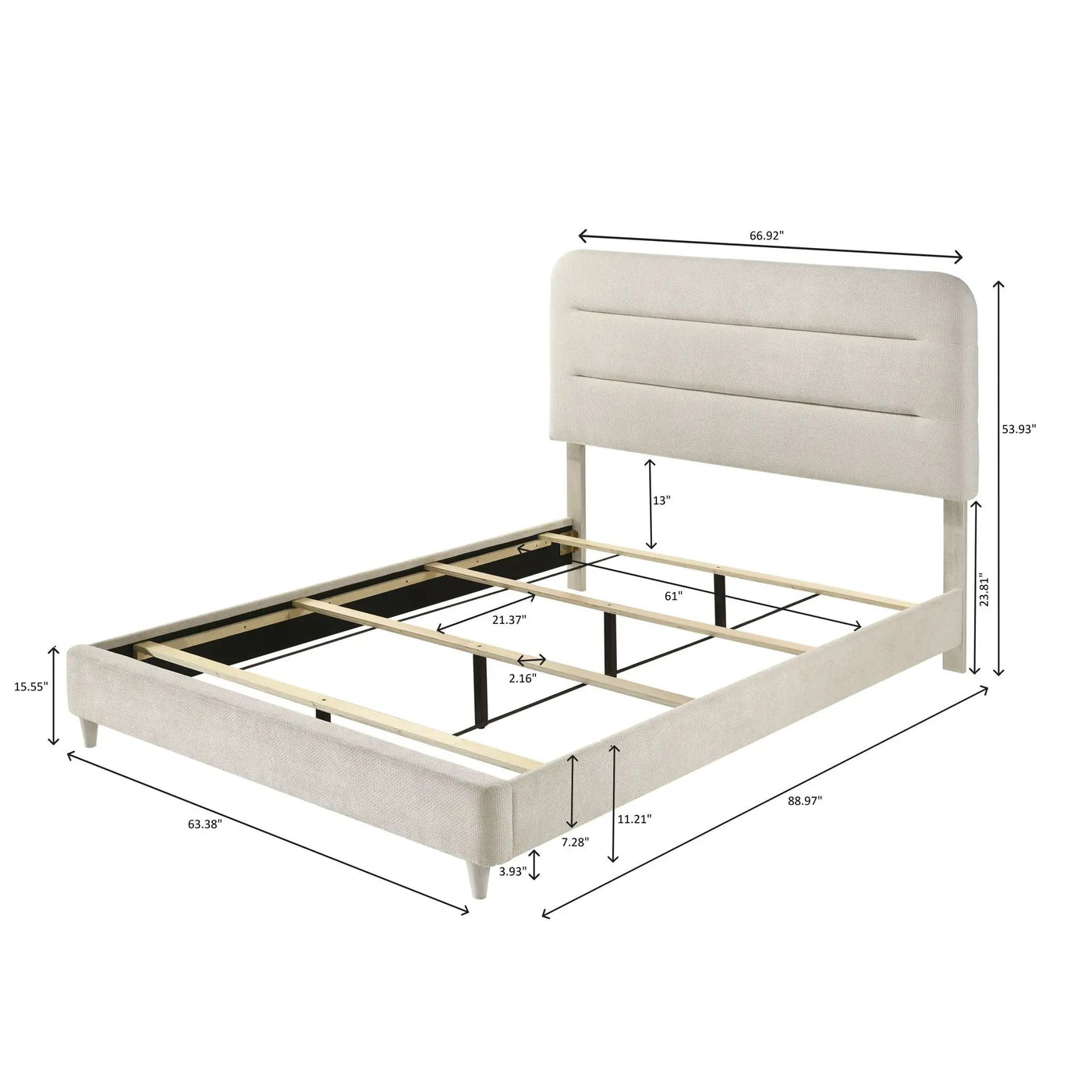 Upholstered Panel Bed, Sleek Lines by Unique Piece Furniture