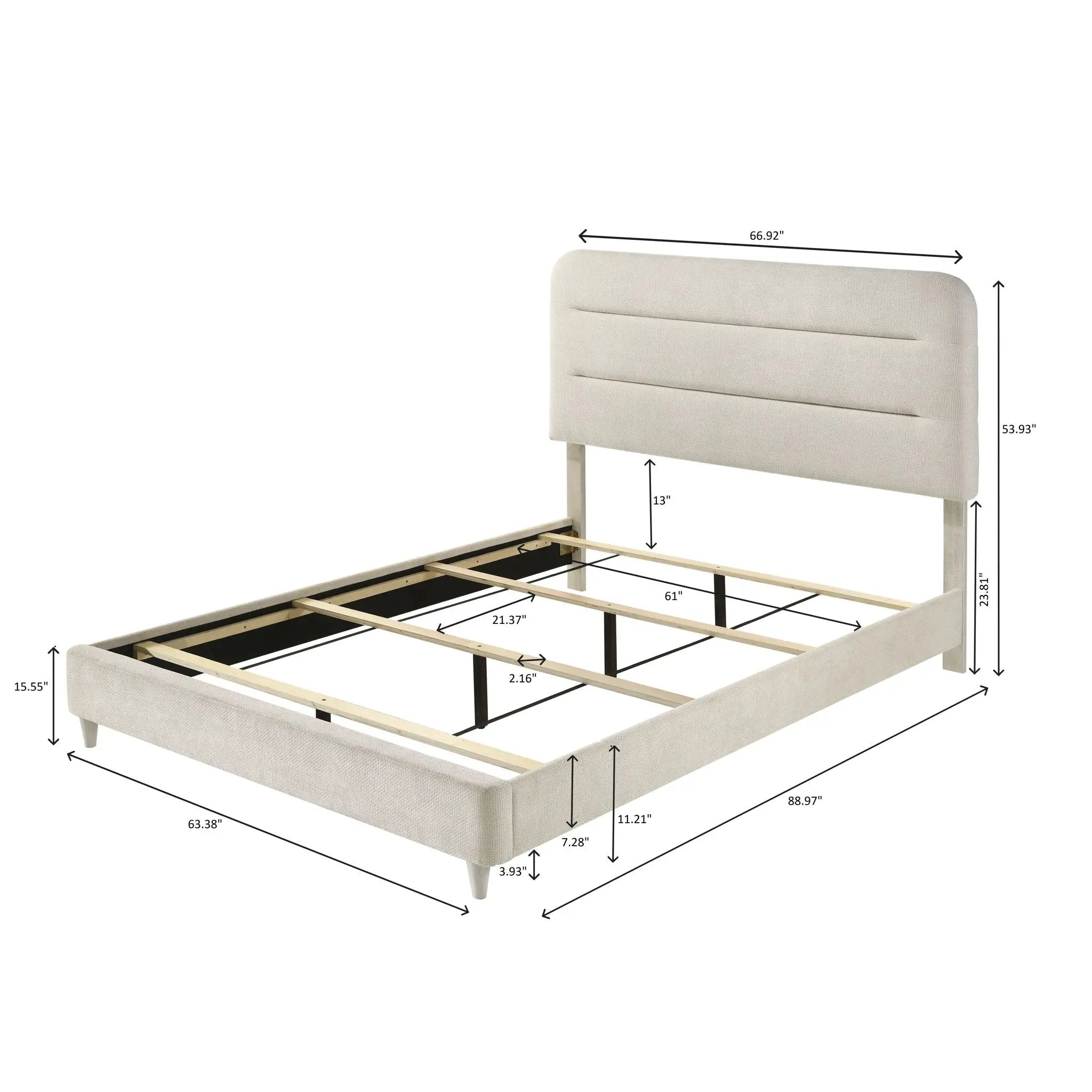 Upholstered Panel Bed, Sleek Lines by Unique Piece Furniture