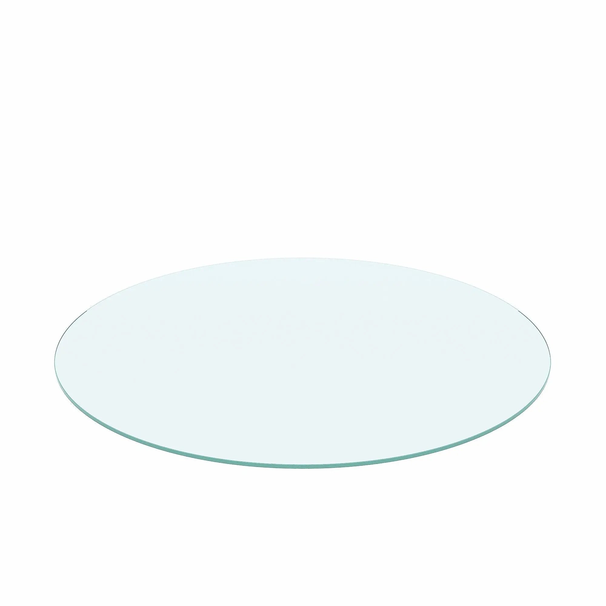 36" Round Tempered Glass Table Top Clear Glass 1 / 4" Thick Flat Polished Edge - Transparent by HouseOfZazla