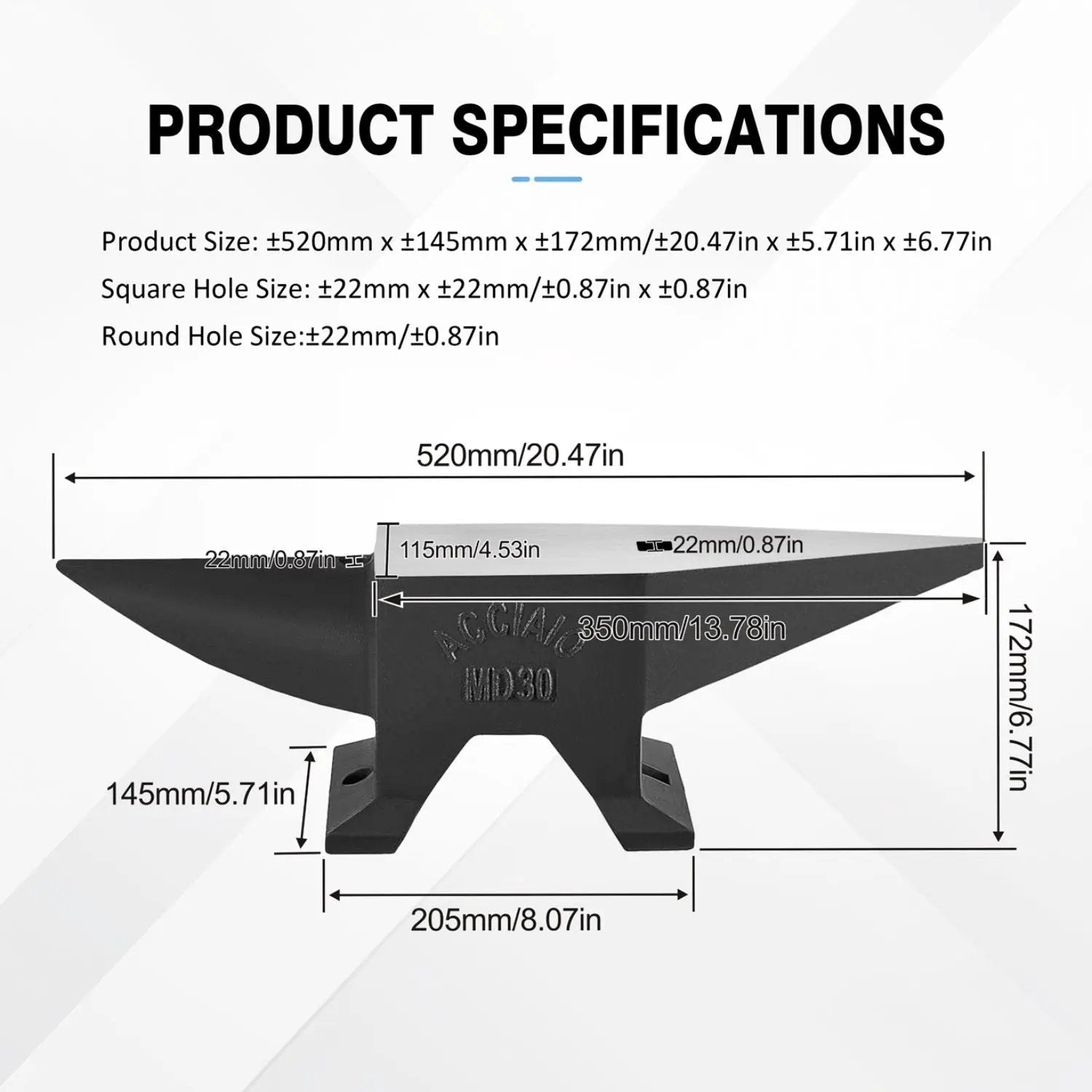 Heavy Duty Cast Steel Anvil, 22 Lbs Single Horn With Large Countertop, High Hardness For smithing by HouseOfZazla