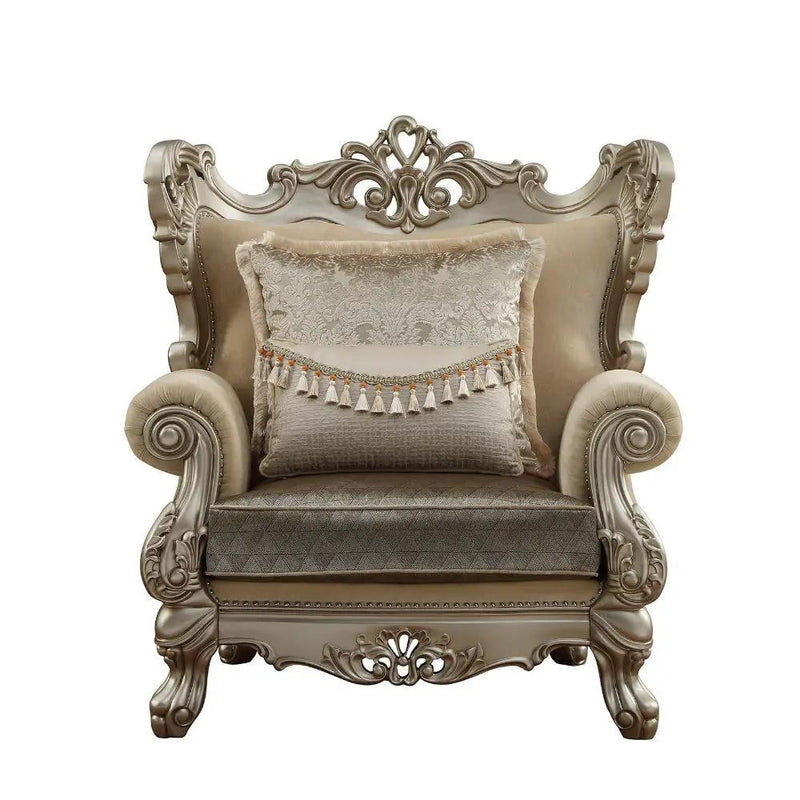 Ranita - Chair With 2 Pillows - Fabric & Champagne by Unique Piece Furniture