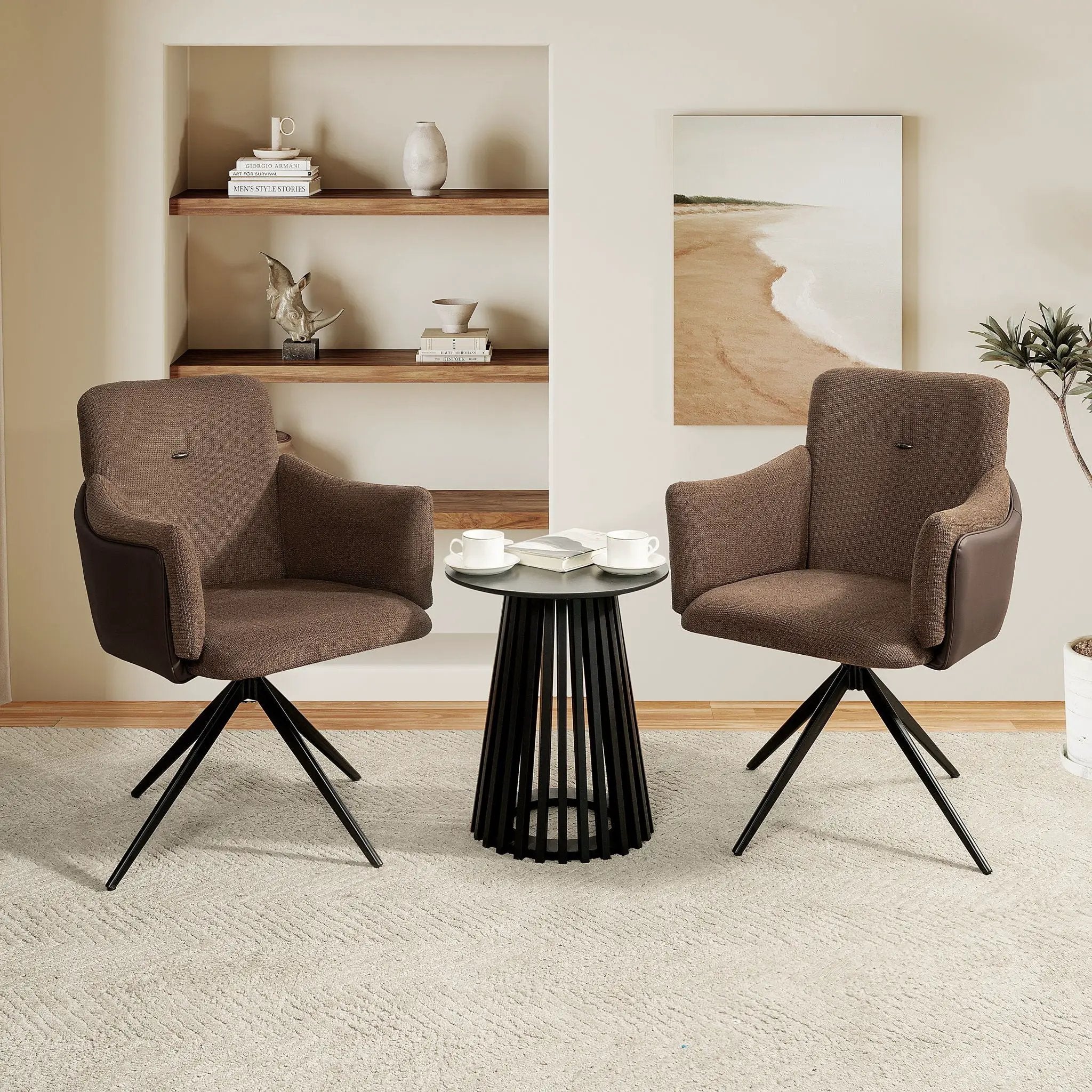 Swivel Home Office Desk Chairs With Arm (Set of 2) by Unique Piece Furniture