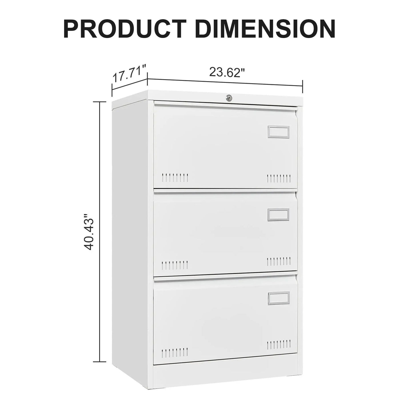 Filing Cabinet Lateral File Cabinet 3 Drawer, Locking Metal File Cabinets Three Drawer, Office Filing Cabinet With Lock Drawers For Home Office by Unique Piece Furniture
