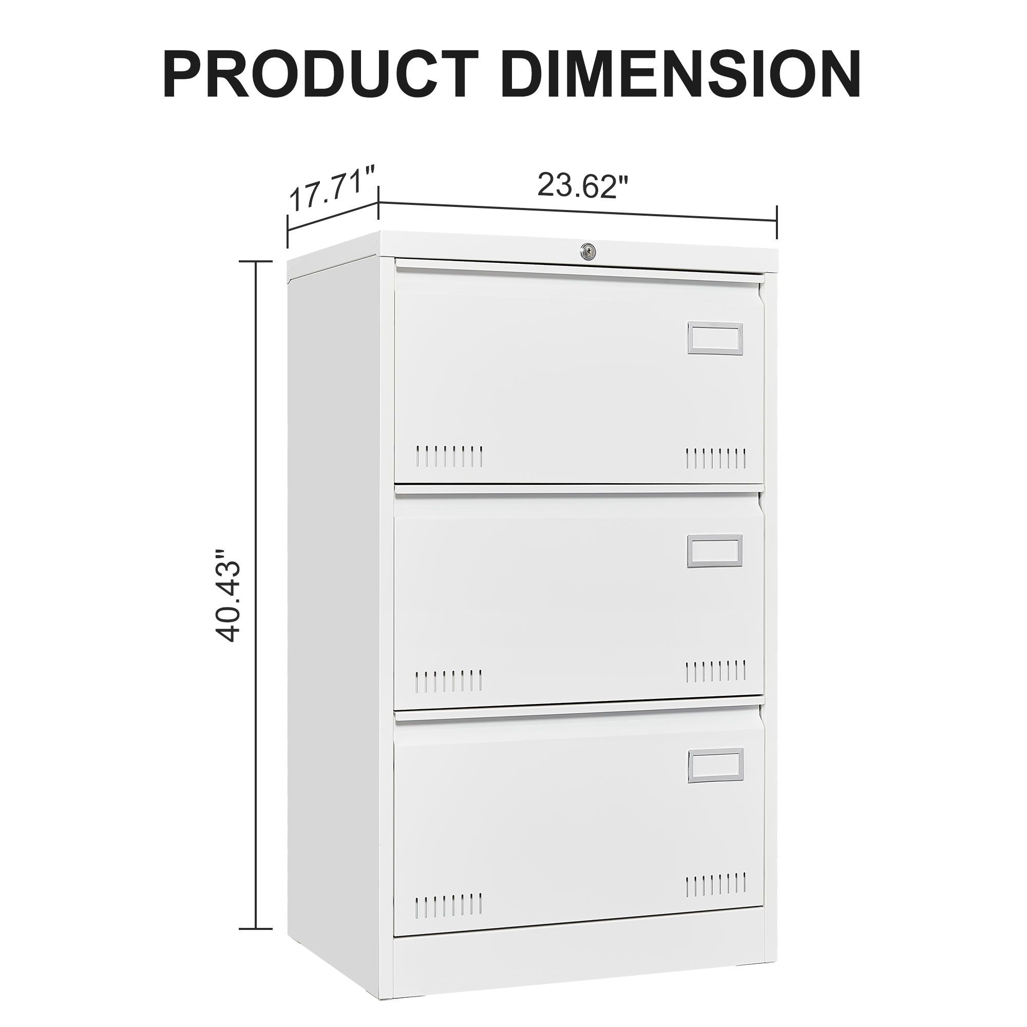 Filing Cabinet Lateral File Cabinet 3 Drawer, Locking Metal File Cabinets Three Drawer, Office Filing Cabinet With Lock Drawers For Home Office by Unique Piece Furniture
