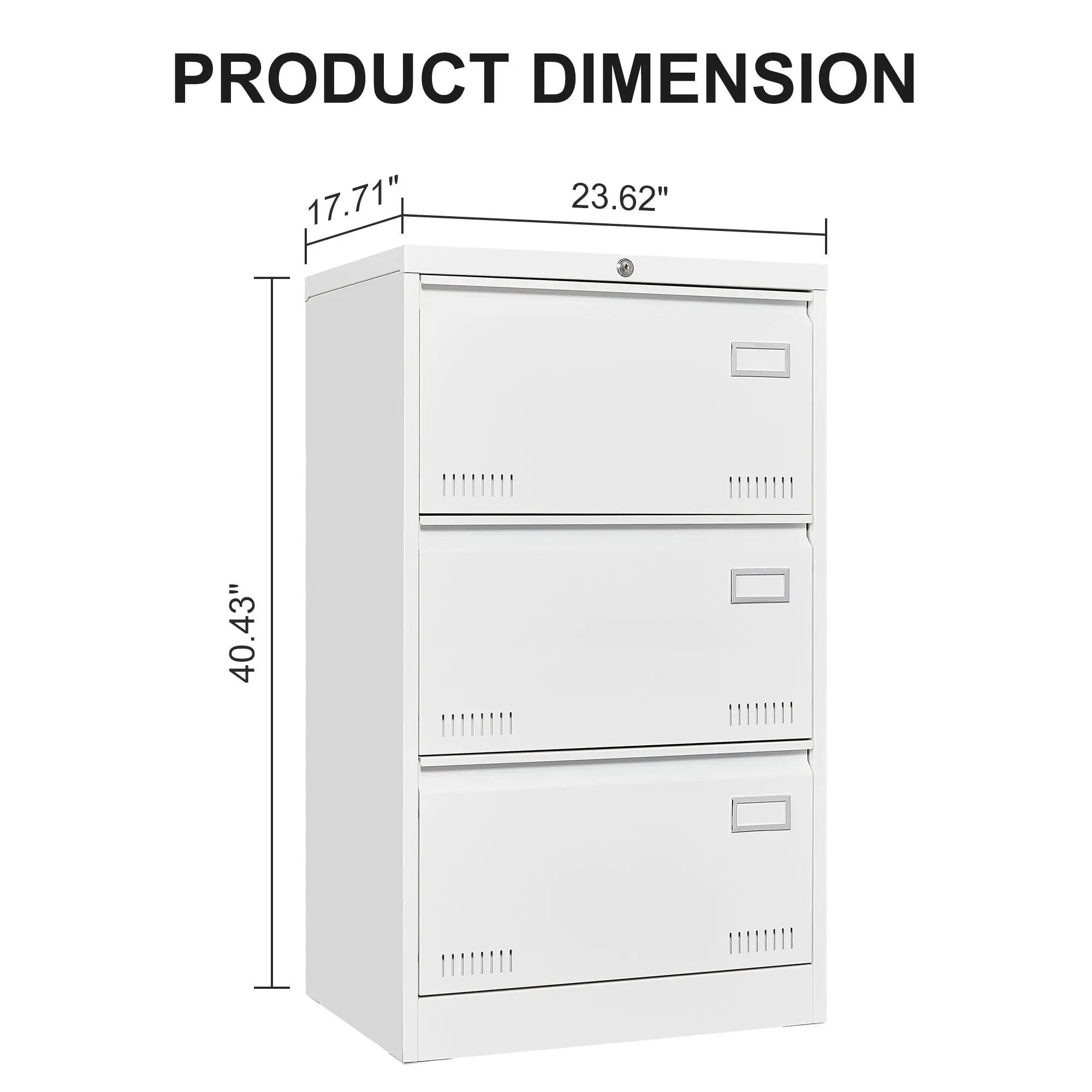 Filing Cabinet Lateral File Cabinet 3 Drawer, Locking Metal File Cabinets Three Drawer, Office Filing Cabinet With Lock Drawers For Home Office by HouseOfZazla