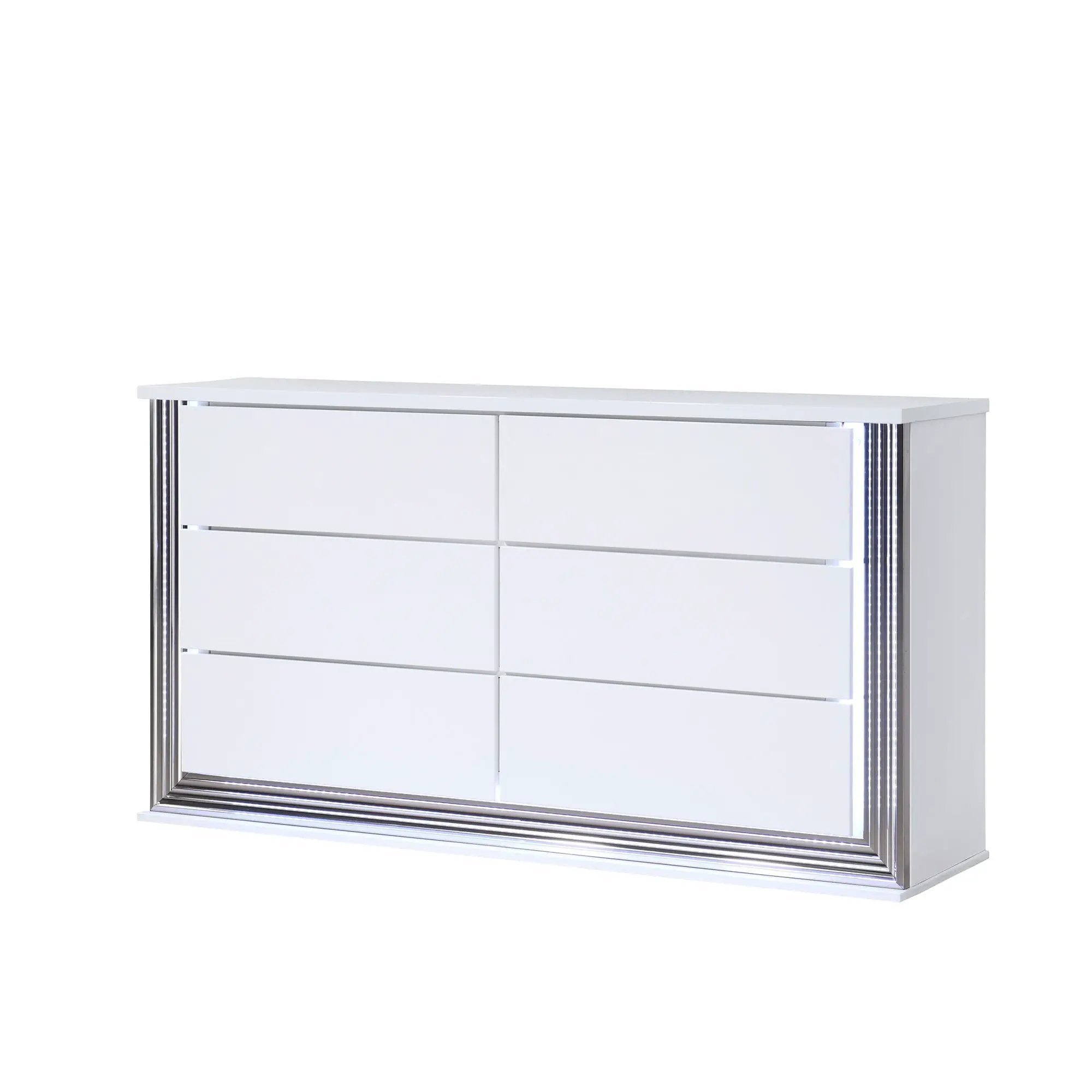 Moon - Smooth Dresser With LED - White by Unique Piece Furniture
