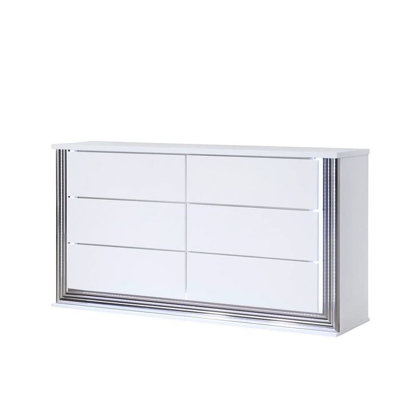 Moon - Smooth Dresser With LED - White by Unique Piece Furniture