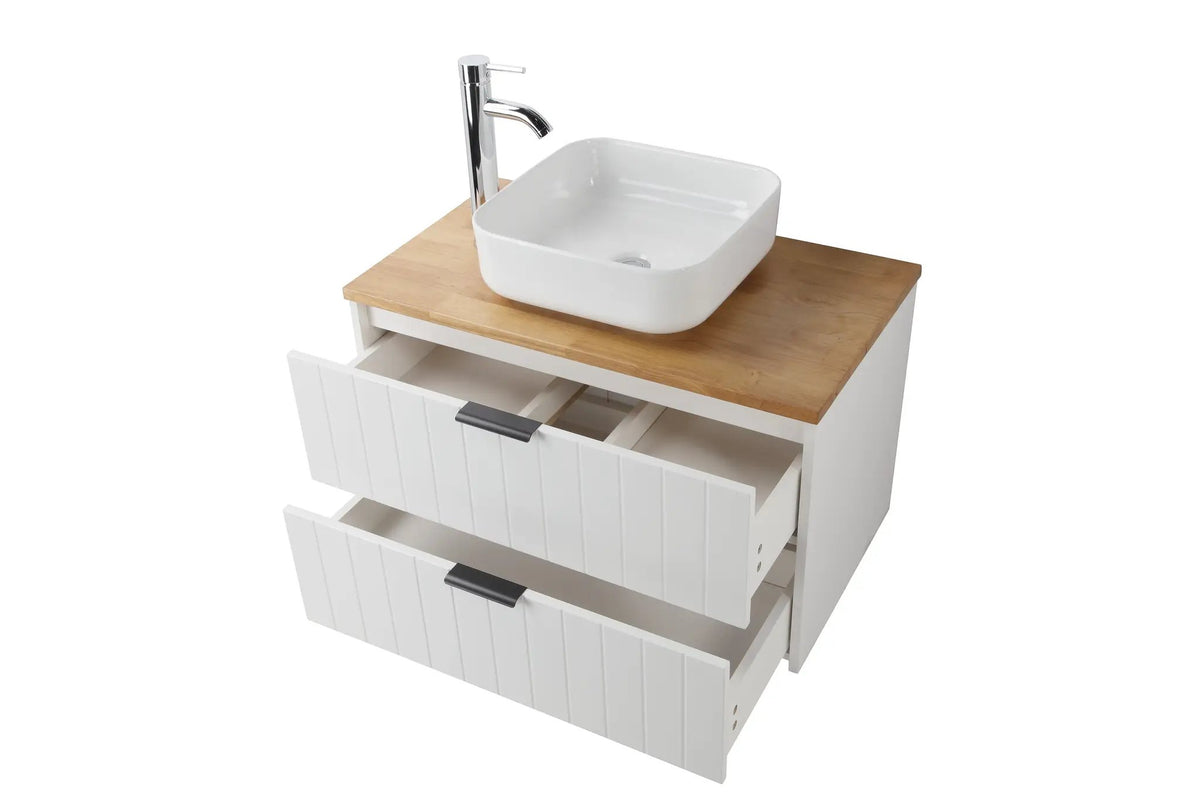 32-Inch Double Drawer Wall-Mounted Bathroom Vanity, photo 8 of 10
