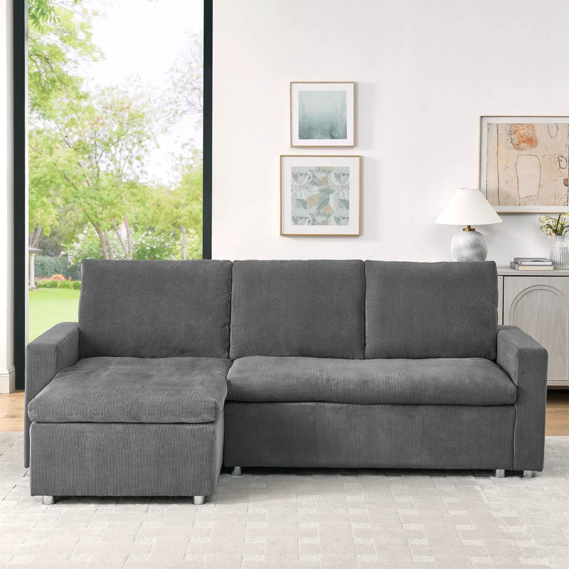Convertible L Shaped Sleeper Sofa Bed With Reversible Chaise And Storage by Unique Piece Furniture