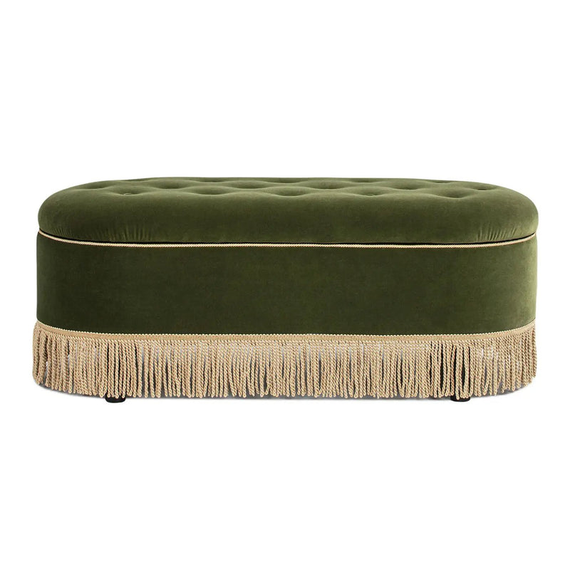 Melinda - Oval Tufted Bullion Fringe Storage Bench by Unique Piece Furniture