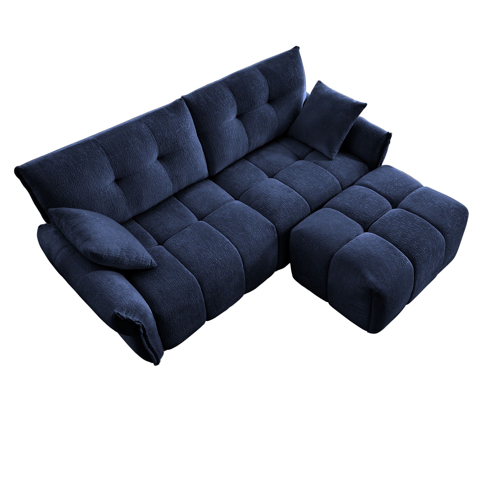 Sofa Set With Ottoman And Pillows, Textured, High Resilience Cushions by HouseOfZazla